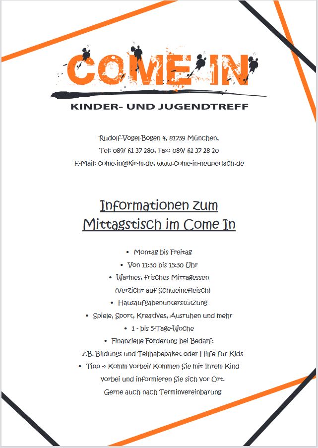 Read more about the article Mittagstisch im Come In